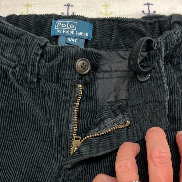 Polo boys 4T black corduroy pants. Cotton lined. Zip fly and button closure. EUC - Picture 3 of 5